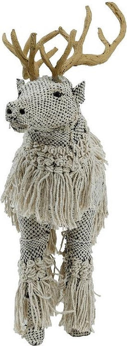 PTMD Rundle Rendier Ornament - 44 x 15 x 43 cm - Stof - Creme