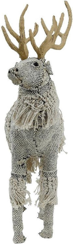 PTMD Rundle Rendier Ornament - 57 x 28 x 62 cm - Stof - Creme