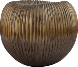 PTMD Russel Gold Alu Round Pot Low Ribbed Wide