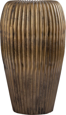 PTMD Russel Gold Alu Round Pot Ribbed Low