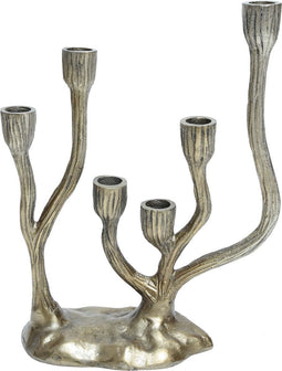 PTMD Saller Kandelaar - 20 x 12 x 30 cm - Aluminium - Goud