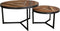PTMD Salontafel Danyon Rond Set van 2 Inlayed Hout Grijs Iro