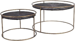 PTMD Salontafels Carry - 76x76x43 cm - Hout - Zwart - Set van 2