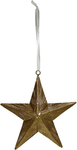 PTMD Sanne ster kersthanger - 16x4x16 cm - Metaal - Antiek Messing