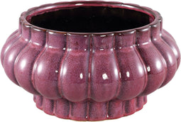 PTMD Sannee Red ceramic pot ribbed wide middle low L