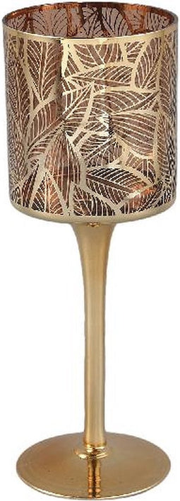 PTMD Sariska Gold Glass Stormlight On Base Leaves M