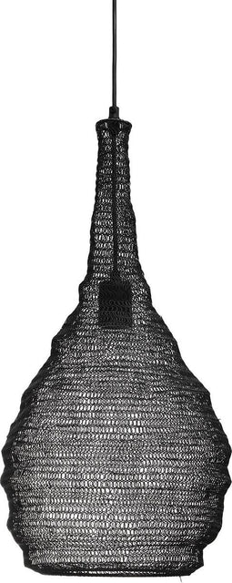 PTMD Sarsa Hanglamp - H56 x Ø31 cm - Ijzer - Zwart