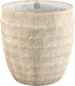 PTMD Sary Bloempot - 40 x 40 x 40 cm - Cement - Créme