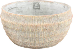 PTMD Sary Cream Cement Pot Minimal Stripe Rib Bowl L