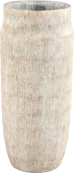 PTMD Sary Cream Cement Pot Minimal Stripe Rib High L