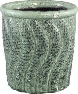 PTMD Scale Ronde Bloempot - H17 x Ø16 cm - Keramiek - Groen