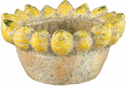 PTMD Schaal Fruitsy - 30x30x15 cm - Terracotta - Geel