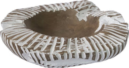 PTMD Schaal Teak - 30x30x8 cm - Hout - Wit