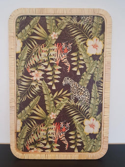 PTMD Schilderij Aila zwart papier schilderij met tijger