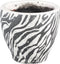 PTMD Sebra Ronde Bloempot - H12 x Ø13 cm - Geglazuurd Keramiek - Wit