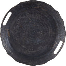 PTMD Semin Silver Alu Round Rustic Tray Wavy Edge S