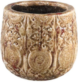 PTMD Sendar Antieke Bloempot - H13 x Ø15 cm - Keramiek - Bruin