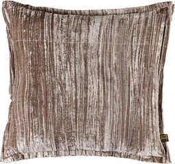 PTMD Senny Beige Velvet Cushion Ruffle Rim Square L