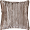 PTMD Senny Beige Velvet Cushion Ruffle Rim Square L