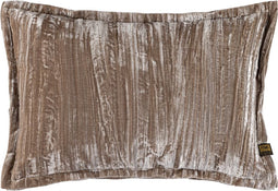 PTMD Senny Taupe Velvet Cushion Ruffle Rim Rectangle