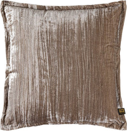 PTMD Senny Taupe Velvet Cushion Ruffle Rim Square L
