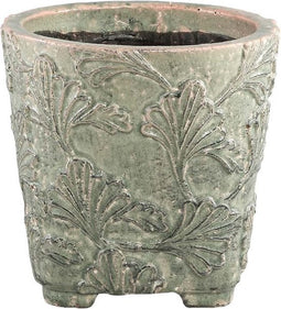 PTMD Serino Ronde Bloempot - H25,5 x Ø26,5 cm - Keramiek - Grijs