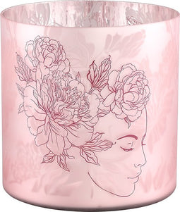 PTMD Shana Windlicht - 20 x 20 x 20 cm - Glas - Roze