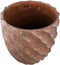 PTMD Sharlae Brown Cement Pot Wavy Lines Round XXL