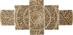 PTMD Sharlene Gold MDF Antique Carved Wallpanel 5 Pcs
