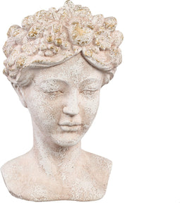 PTMD Sherlene Cream Cement Face Shaped Statue High