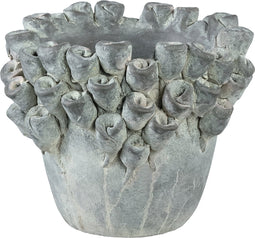 PTMD Sherly Ronde Bloempot - H19 x Ø23 cm - Keramiek - Grijs