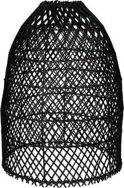 PTMD Shinella Lampenkap - 30 x 30 x 40 cm - Rotan - Zwart