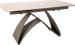 PTMD Shiva Grey ceramic diningtable extendable grey leg