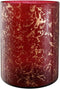 PTMD Silvy Rond Windlicht - H25,5 x Ø19 cm - Glas - Rood/goud