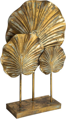 PTMD silya goud decoratie beeld met schelpen recht