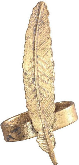 PTMD Sinja Ronde Servetring Veer - 5,5 x 3,5 x 11,5 cm - Metaal - Goud