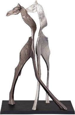 PTMD Skye Black Alu Statue Giraffe Shaped Small