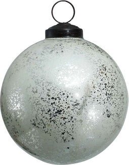 PTMD Snowy Kerstbal - H10 x Ø10 cm - Glas - Zilver