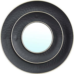 PTMD Spiegel Jonther Zwart Ijzer Met Dubbele Rand Rond