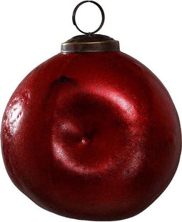 PTMD Steffi Kerstbal - H10 x Ø10 cm - Glas - Rood