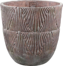 PTMD Stella Ronde Bloempot - H40 x Ø40 cm - Cement - Rood