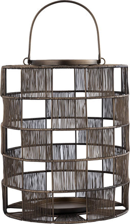 PTMD Stenn Brass Iron Round Wired Lantern Squares L