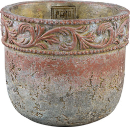 PTMD Stuart Ronde Bloempot - H16 x Ø18 cm - Cement - Bruin