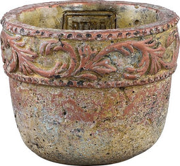 PTMD Stuart Ronde Bloempot - H8 x Ø9,5 cm - Cement - Bruin