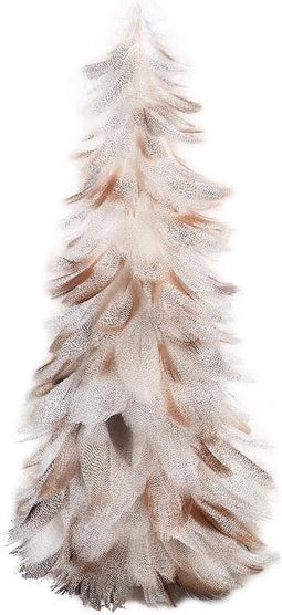 PTMD Stylitza Kerstmis Ornament - 12 x 12 x 40 cm - Veren - Lichtbruin