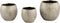 PTMD Sunia Cream Glazed Ceramic Pot Low Gold Finish L
