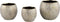 PTMD Sunia Cream Glazed Ceramic Pot Low Gold Finish M