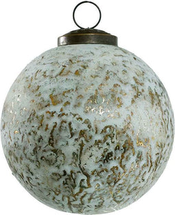 PTMD Svenn Kerstbal - H11 x Ø10 cm - Glas - Wit/goud