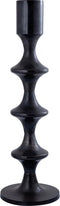 PTMD Taika Black Alu Round Candle Holder Tabs High