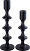 PTMD Taika Black Alu Round Candle Holder Tabs High